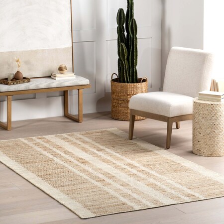 Nuloom Ashtyn Vertical Striped Jute Area Rug 4ft x 6ft KHND01A-406